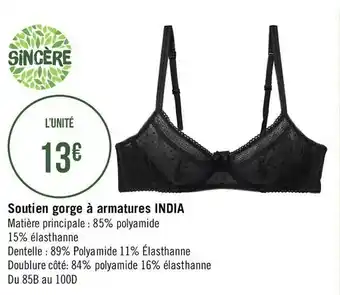 Géant Casino Sincère soutien gorge à armatures india offre