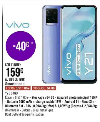 Géant Casino Vivo smartphone offre