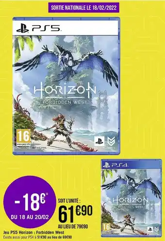 Géant Casino Jeu ps5 horizon : forbidden west offre