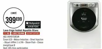 Géant Casino Hotpoint lave-linge hublot aqualtis blanc offre