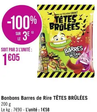 Têtes brûlées bonbons barres de rire