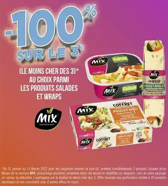 Géant Casino Mix bon plan sur les produits salades et wraps de la marques mix offre
