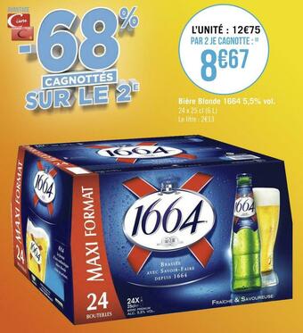 Géant Casino 1664 bière blonde 5,5% vol. offre