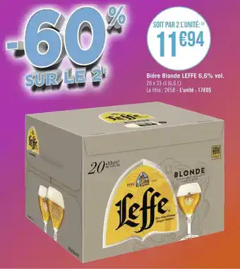 Géant Casino Leffe bière blonde 6,6% vol. offre