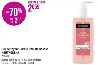 Neutrogena gel nettoyant pureté pamplemousse