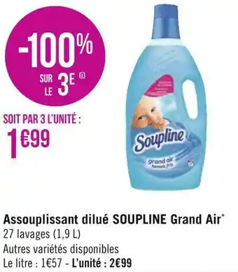 Géant Casino Soupline assouplissant dilué grand air* offre