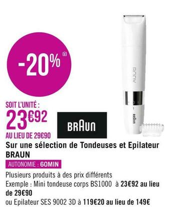 Géant Casino Braun une sélection de tondeuses et epilateur offre