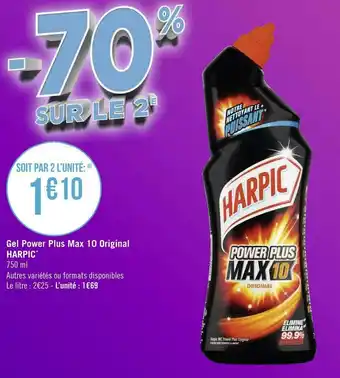 Géant Casino Harpic gel power plus max 10 original* offre