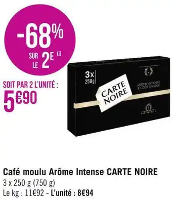 Géant Casino Carte noire café moulu arôme intense offre