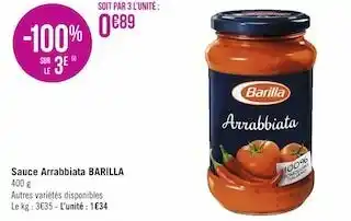 Géant Casino Barilla sauce arrabbiata offre