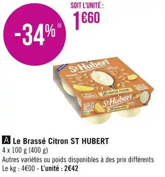 Géant Casino St hubert le brassé citron offre