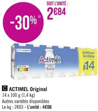 Géant Casino Danone actimel original offre