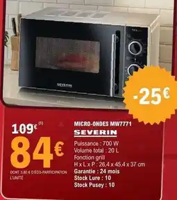 E.Leclerc Severin - micro-ondes mw7771 offre
