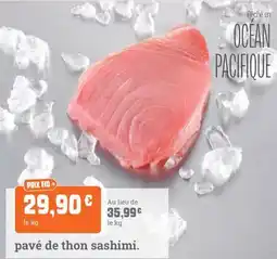 Fresh pavé de thon sashimi offre