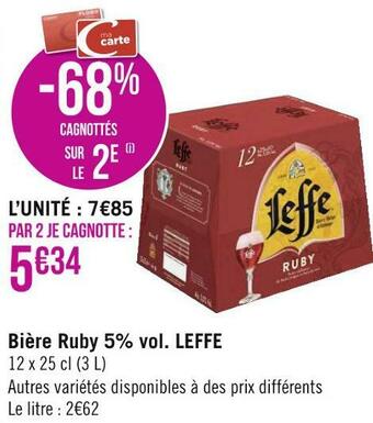 Géant Casino Leffe bière ruby 5% vol. offre
