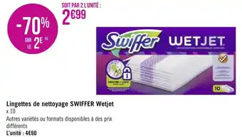 Géant Casino Swiffer lingettes de nettoyage wetjet offre