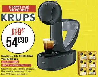 Géant Casino Krups machine à café infinissima yy4345fd noir offre