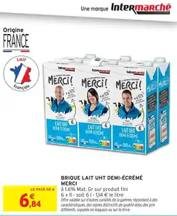 Intermarché Merci! Lait UHT Demi-Écrémé offre