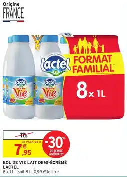 Intermarché Lactel Bol de Vie Lait Demi-Écrémé offre