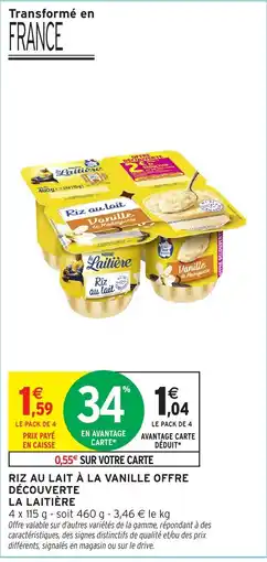 Intermarché La Laitière Riz au lait offre