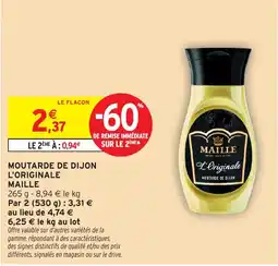 Intermarché MAILLE MOUTARDE DE DIJON L'ORIGINALE offre