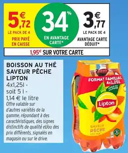 Intermarché Lipton Boisson au thé saveur pêche offre