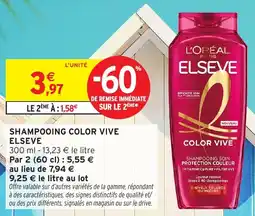 Intermarché ELSEVE SHAMPOOING COLOR VIVE offre
