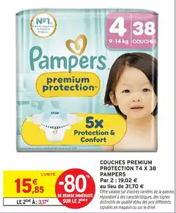 Intermarché Pampers Couches Premium Protection T4 offre