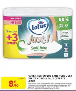 Intermarché LOTUS Papier hygiénique sans tube just one offre
