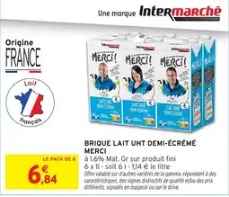 Intermarché Express Merci! Lait UHT Demi-Écrémé offre