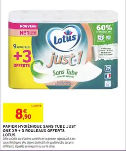 Intermarché Express Lotus Papier hygiénique sans tube just one offre