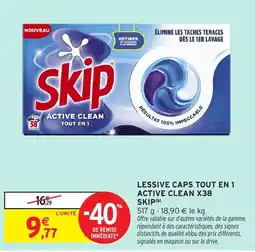 Intermarché Express SKIP Lessive Caps Tout En 1 Active Clean offre