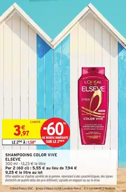Intermarché Express L'ORÉAL ELSEVE SHAMPOOING COLOR VIVE offre
