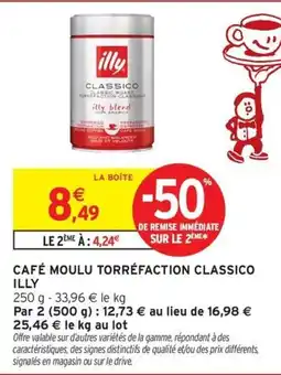 Intermarché Express illy Café moulu torréfaction classico offre