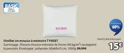 JYSK TYNSET Oreiller en mousse à mémoire offre