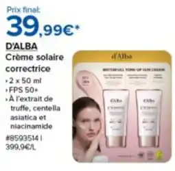 Costco D'ALBA Crème solaire correctrice offre