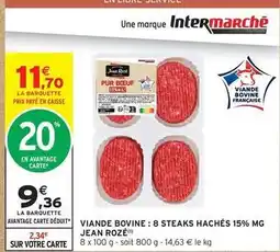 Intermarché Express Jean rosé - viande bovine: 8 steaks hachés 15% mg offre