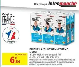 Intermarché Express Merci - brique lait uht demi-écrémé offre
