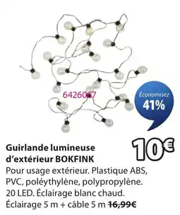 JYSK BOKFINK Guirlande lumineuse d'extérieur offre