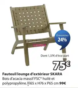 JYSK SKARA Fauteuil lounge d'extérieur offre