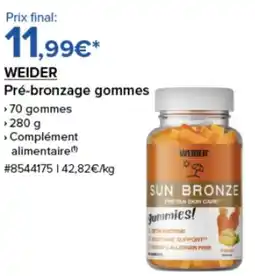 Costco WEIDER Pré-bronzage gommes offre
