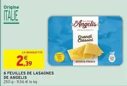 Intermarché Express 6 feuilles de lasagnes de angelis offre