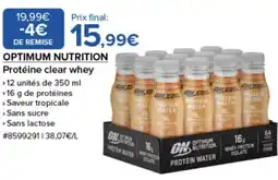 Costco OPTIMUM NUTRITION Protéine clear whey offre