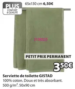 JYSK GISTAD Serviette de toilette offre