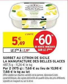 Intermarché Express Signal - sorbet au citron de sicile offre