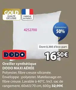 JYSK DODO Oreiller synthétique DODO MAXI AÉRÉE offre