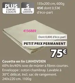 JYSK LIAHOVDEN Couette en lin offre