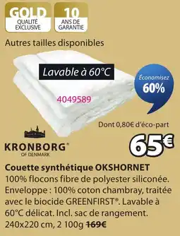 JYSK KRONBORG Couette synthétique OKSHORNET offre
