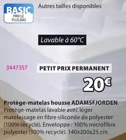 JYSK ADAMSFJORDEN Protège-matelas housse offre