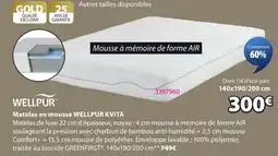 JYSK WELLPUR Matelas en mousse WELLPUR KVITA offre
